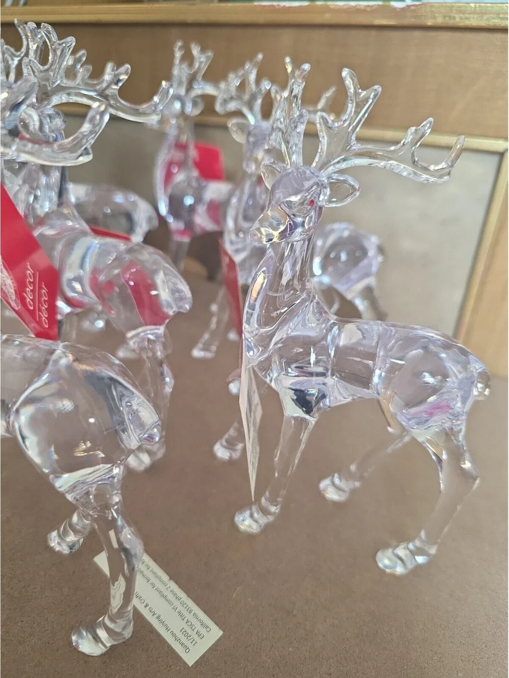 6 Nwt Acrylic Standing Reindeer
